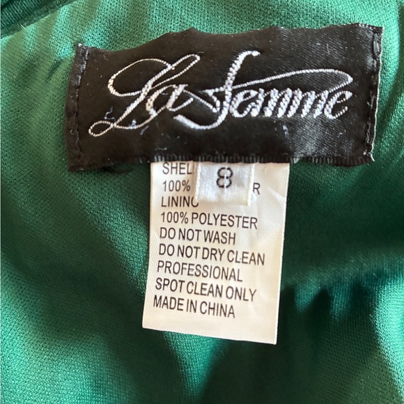 La Femme Emerald Green Sequined Gown - MAKE AN OFFER - Picture 6 of 11